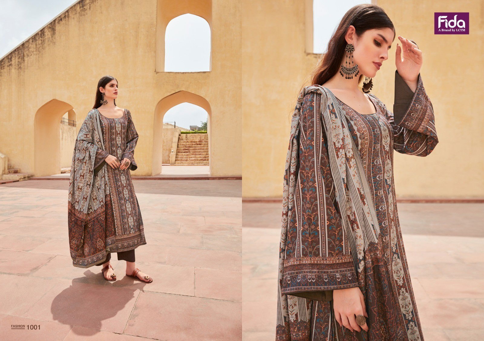 Fida Lahza Digital Pashmina Dress Materials Catalog
